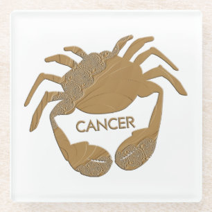 Dessous-de-verre En Verre Cancer Crabe Zodiaque