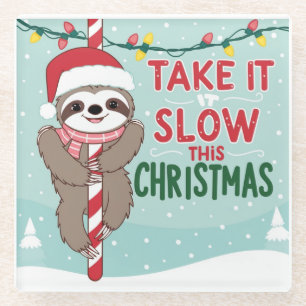 Dessous-de-verre En Verre candi cane, joyeux noël, salutations de saison, fa