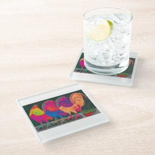 Dessous-de-verre En Verre Cantina Roosters