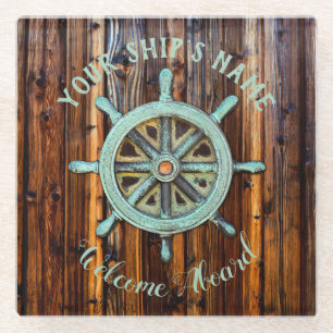 Dessous-de-verre En Verre Capitaine Wheel