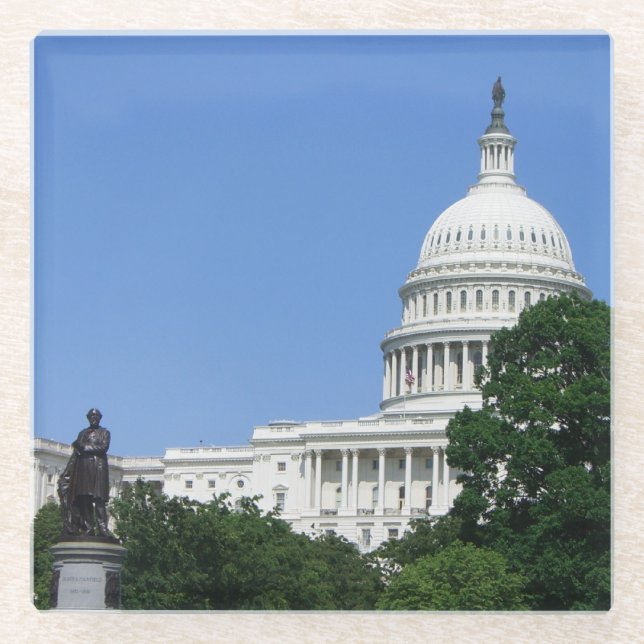 Dessous-de-verre En Verre Capitol Building à Washington DC (Devant)