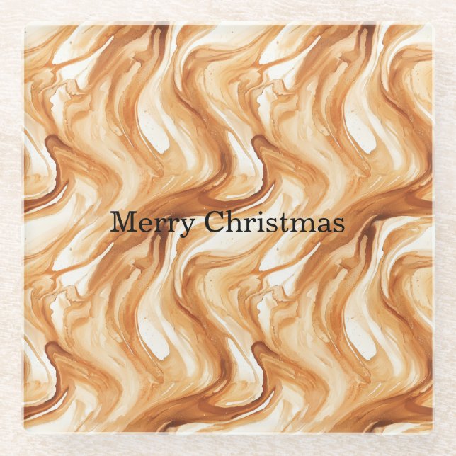 Dessous-de-verre En Verre Caramel Carmel Candy Swirls Christmas (Devant)