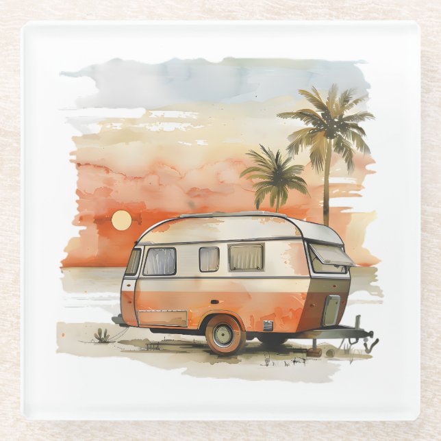 Dessous-de-verre En Verre Caravane (Devant)