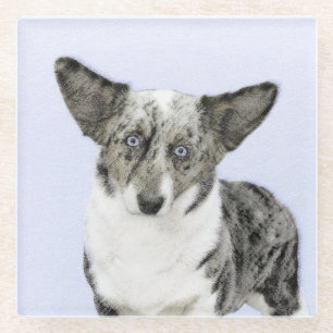 Dessous-de-verre En Verre Cardigan Welsh Corgi Peinture - Art Chien original