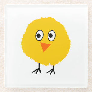 Dessous-de-verre En Verre Caricature au poulet mignon