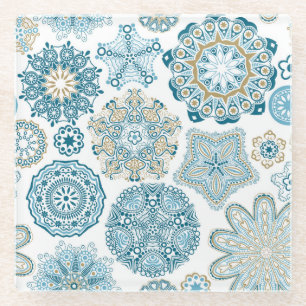 Dessous-de-verre En Verre Carré floral transparent : Copier le carrelage