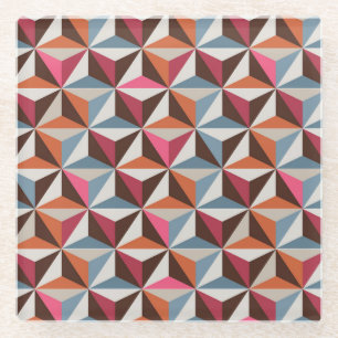 Dessous-de-verre En Verre Carreaux triangulaires colorés : Mosaïque Vintage