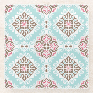 Dessous-de-verre En Verre Carrelage Abstrait : Motif Vintage sans fil
