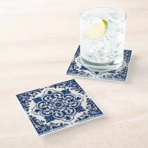 Dessous-de-verre En Verre Carrelage méditerranéen, Portugais, Azulejo, Majol