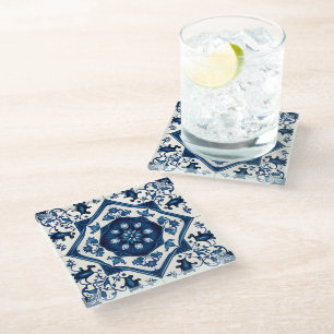 Dessous-de-verre En Verre Carrelage méditerranéen, Portugais, Azulejo, Majol