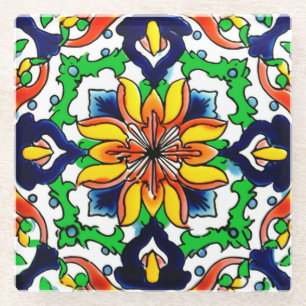 Dessous-de-verre En Verre Carrelage Talavera Mexicaine No 6