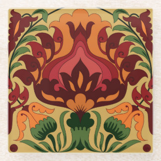 Dessous-de-verre En Verre Carrelage vintage, décoration Art Nouveau.