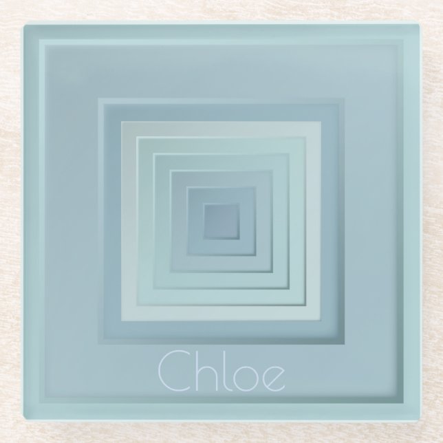 Dessous-de-verre En Verre Carrés géométriques vintages (Devant)