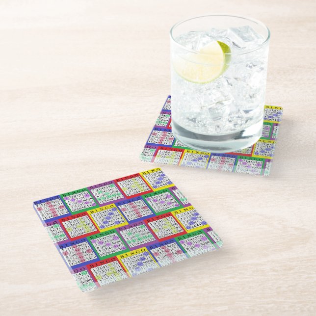 Dessous-de-verre En Verre Carte BINGO (Incliné)