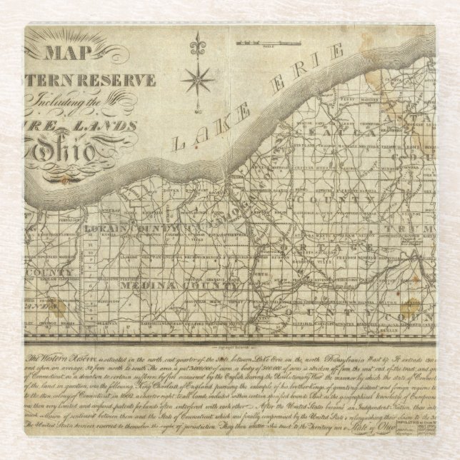 Dessous-de-verre En Verre Carte de la réservation occidentale (Devant)