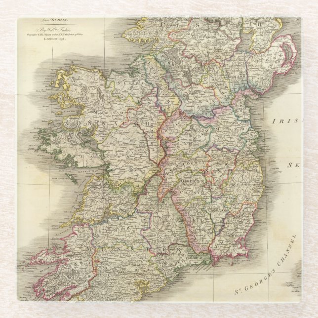 Dessous-de-verre En Verre Carte de l'Irlande (Devant)
