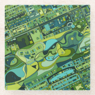 Dessous-de-verre En Verre Carte de structure de ville d'Amsterdam