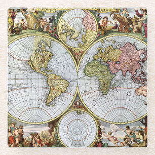 Dessous-de-verre En Verre Carte du monde