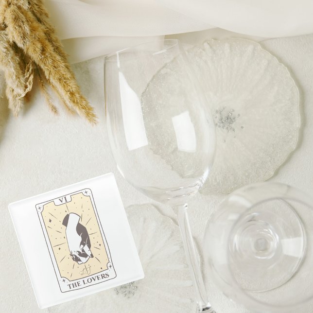 Dessous-de-verre En Verre Cartes Tarot | FÊTE DES MARIÉES | MARIAGE | Neutre (Créateur téléchargé)
