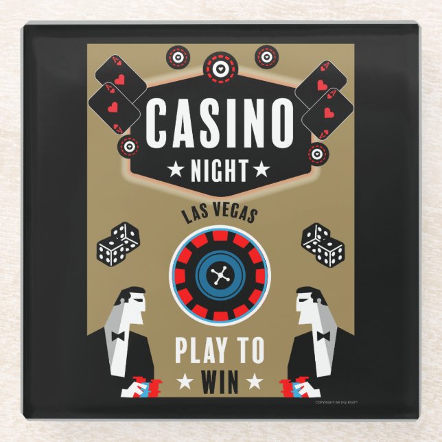 Dessous-de-verre En Verre Casino Gambling Poker Roulette (Devant)