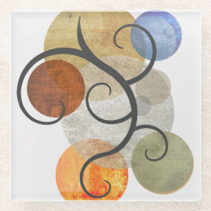 Dessous-de-verre En Verre Cercles à motifs contemporains