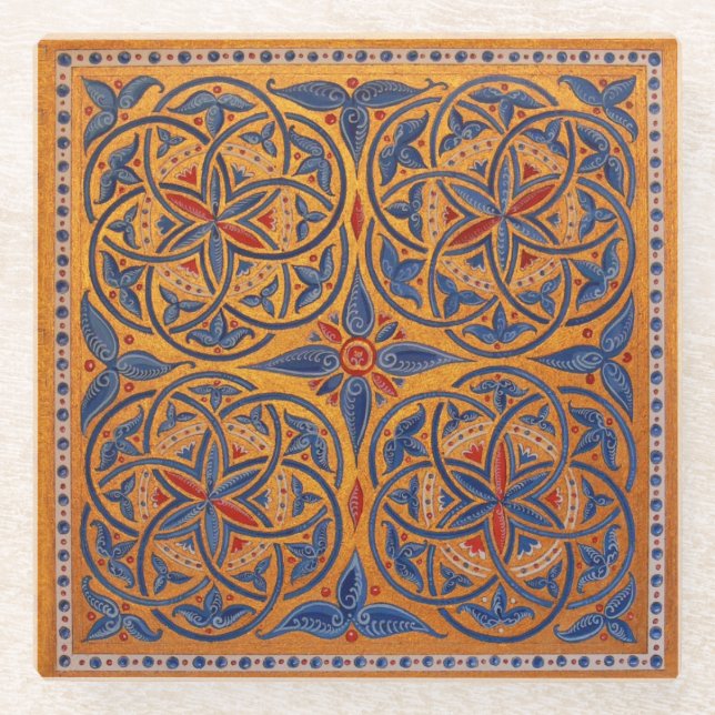 Dessous-de-verre En Verre Cercles médiévaux (Devant)