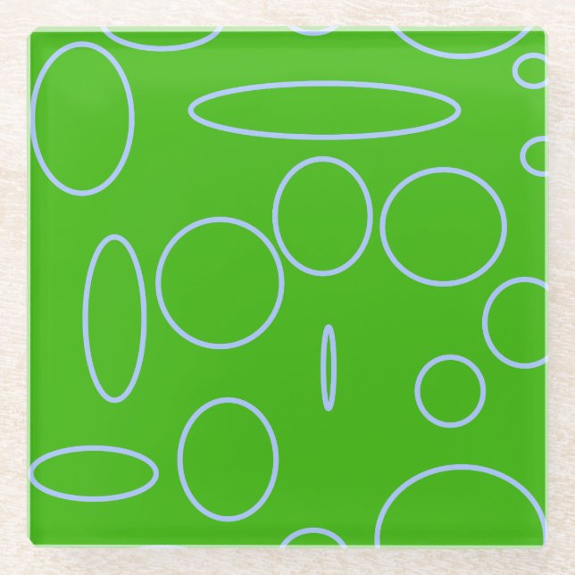 Dessous-de-verre En Verre Cercles verts (Devant)
