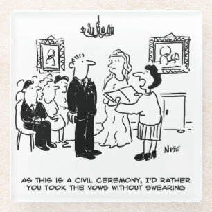 Dessous-de-verre En Verre Cérémonie des Mariages civils dans un bureau d'enr