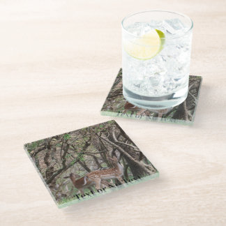 Dessous-de-verre En Verre Cerf Tacheté Photographie Premium sur Dessous de V