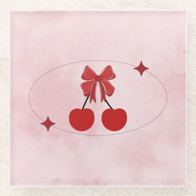 Dessous-de-verre En Verre Cerise (Devant)