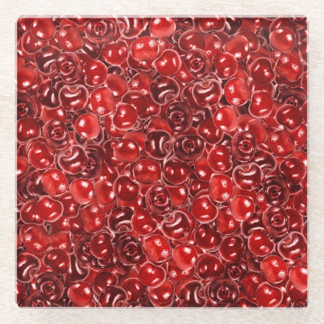 Dessous-de-verre En Verre Cerises sucrées (Devant)