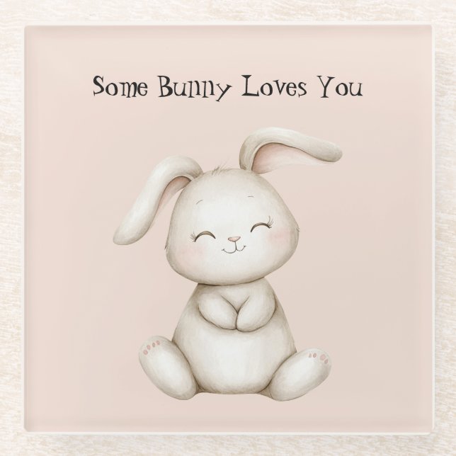 Dessous-de-verre En Verre Certain Lapin T'aime (Devant)