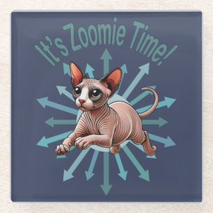 Dessous-de-verre En Verre C'est Zoomie Time Sphynx Cat