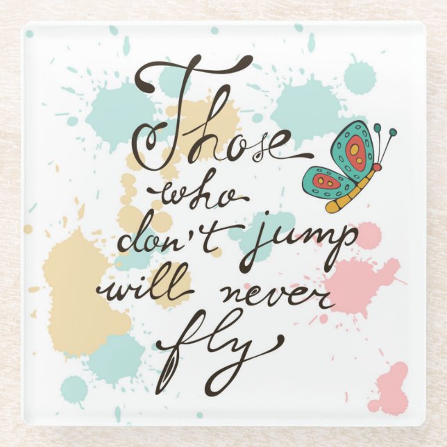 Dessous-de-verre En Verre Ceux qui ne sautent pas ne voleront jamais (Devant)