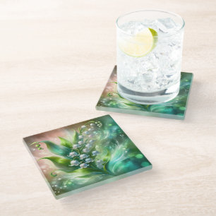 DESSOUS-DE-VERRE EN VERRE CHAMBRES D'IMAGINAIRE EN FORÊT VERTE LUXUEUSE