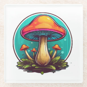 Dessous-de-verre En Verre Champignons magiques colorés