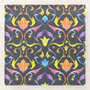 Dessous-de-verre En Verre Charme coloré vintage baroque : De la luminosité b