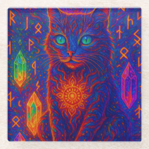 Dessous-de-verre En Verre Chat de Néon Sacré