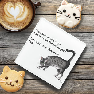 Dessous-de-verre En Verre Chat égyptien Gris Tabby