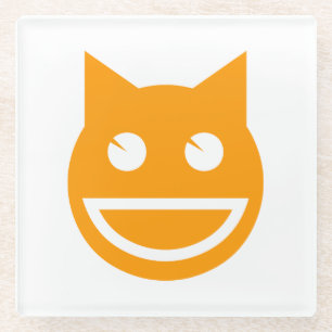 Dessous-de-verre En Verre Chat Emoji souriant