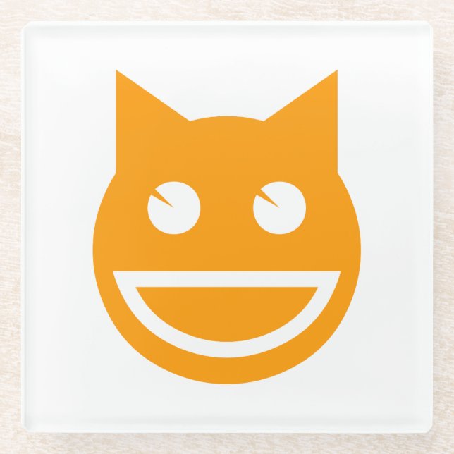 Dessous-de-verre En Verre Chat Emoji souriant (Devant)