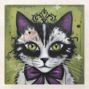 Dessous-de-verre En Verre Chat gothique