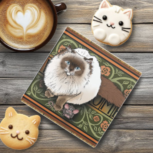 Dessous-de-verre En Verre Chat Siamois de Bienvenue Douillet Souris Vintage