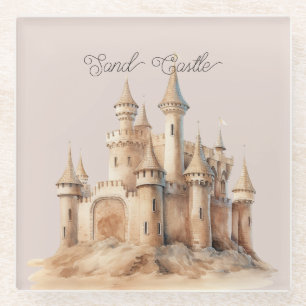 Dessous-de-verre En Verre Château de Sable de Crème de Plage