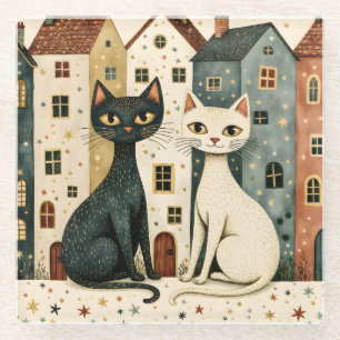 Dessous-de-verre En Verre Chats artistiques