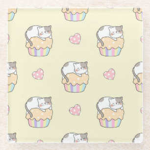 Dessous-de-verre En Verre Chats mignons