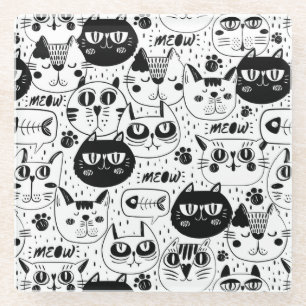 Dessous-de-verre En Verre Chats mignons