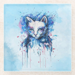 Dessous-de-verre En Verre Chatte