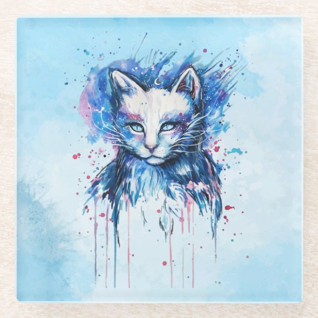Dessous-de-verre En Verre Chatte (Devant)