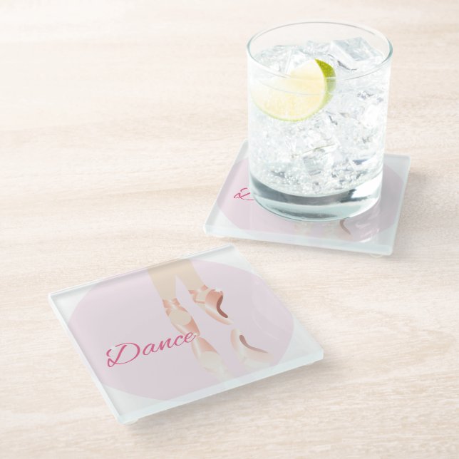 Dessous-de-verre En Verre Chaussures de ballet de danse (Incliné)